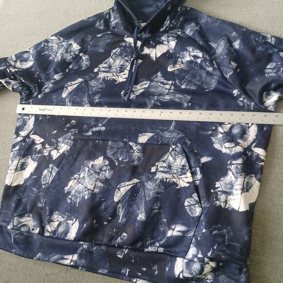 NIke Therma-Fit Pullover Fitness Hoodie Floral Print Navy Men's 2XL DQ4836-410 - Picture 10 of 14